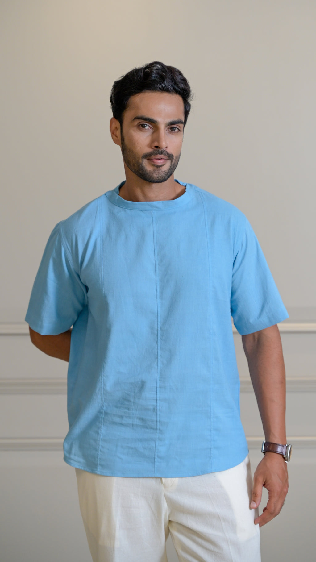 Woven Tee - Powder Blue