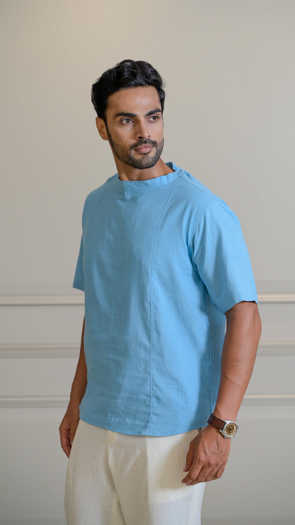 Woven Tee - Powder Blue