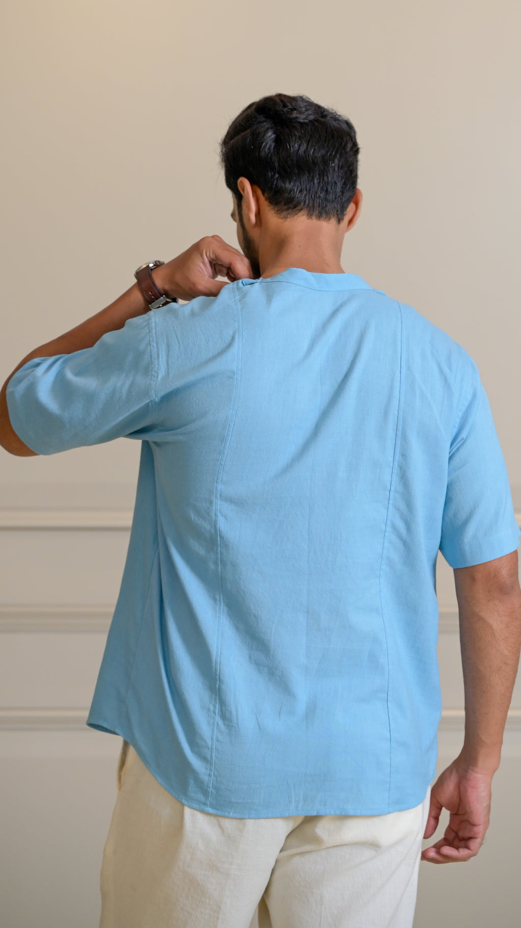 Woven Tee - Powder Blue