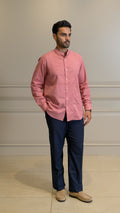 Chinese Collar Shirt - Pink