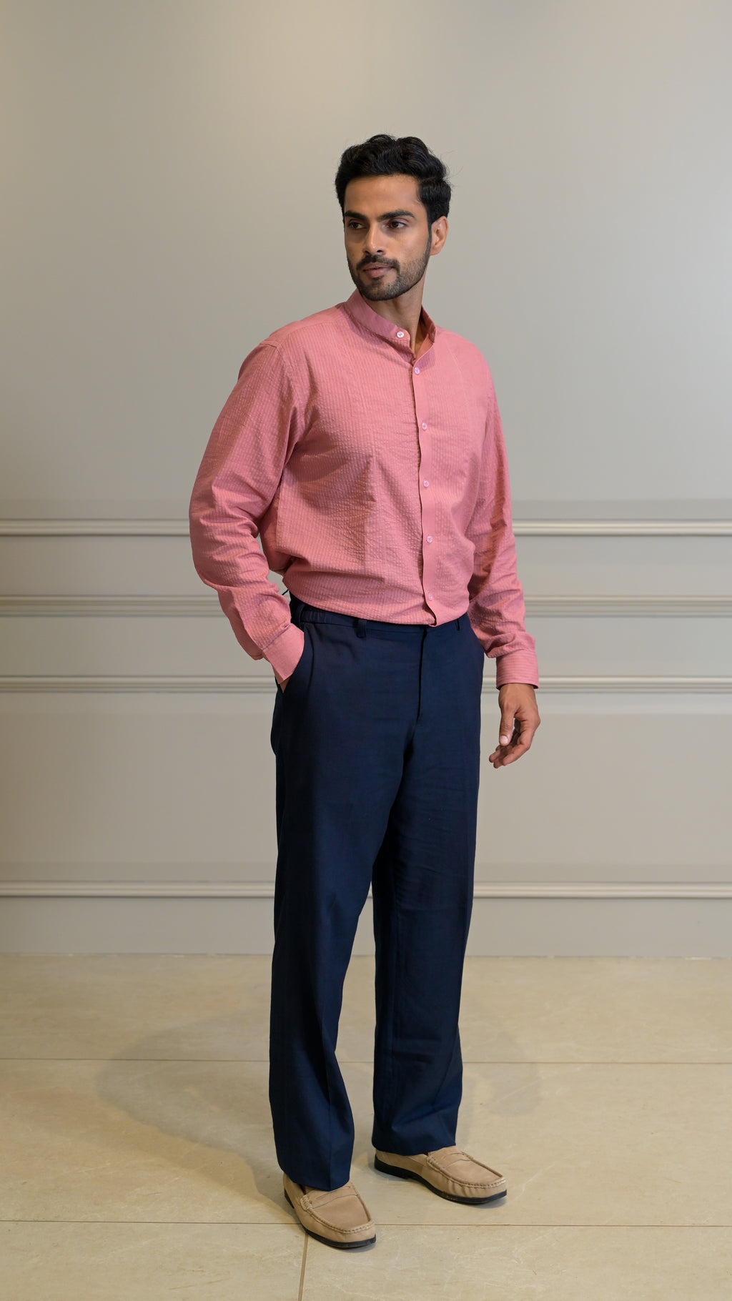 Straight-Leg Trousers - Evening Blue