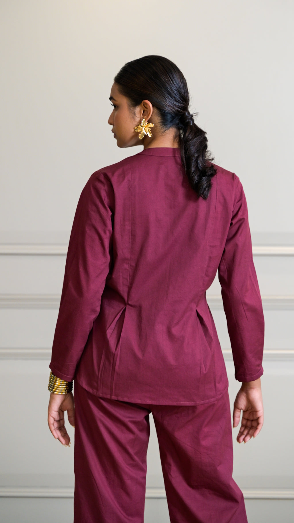 The Classic Cord-Set - Burgundy (BLOUSE)