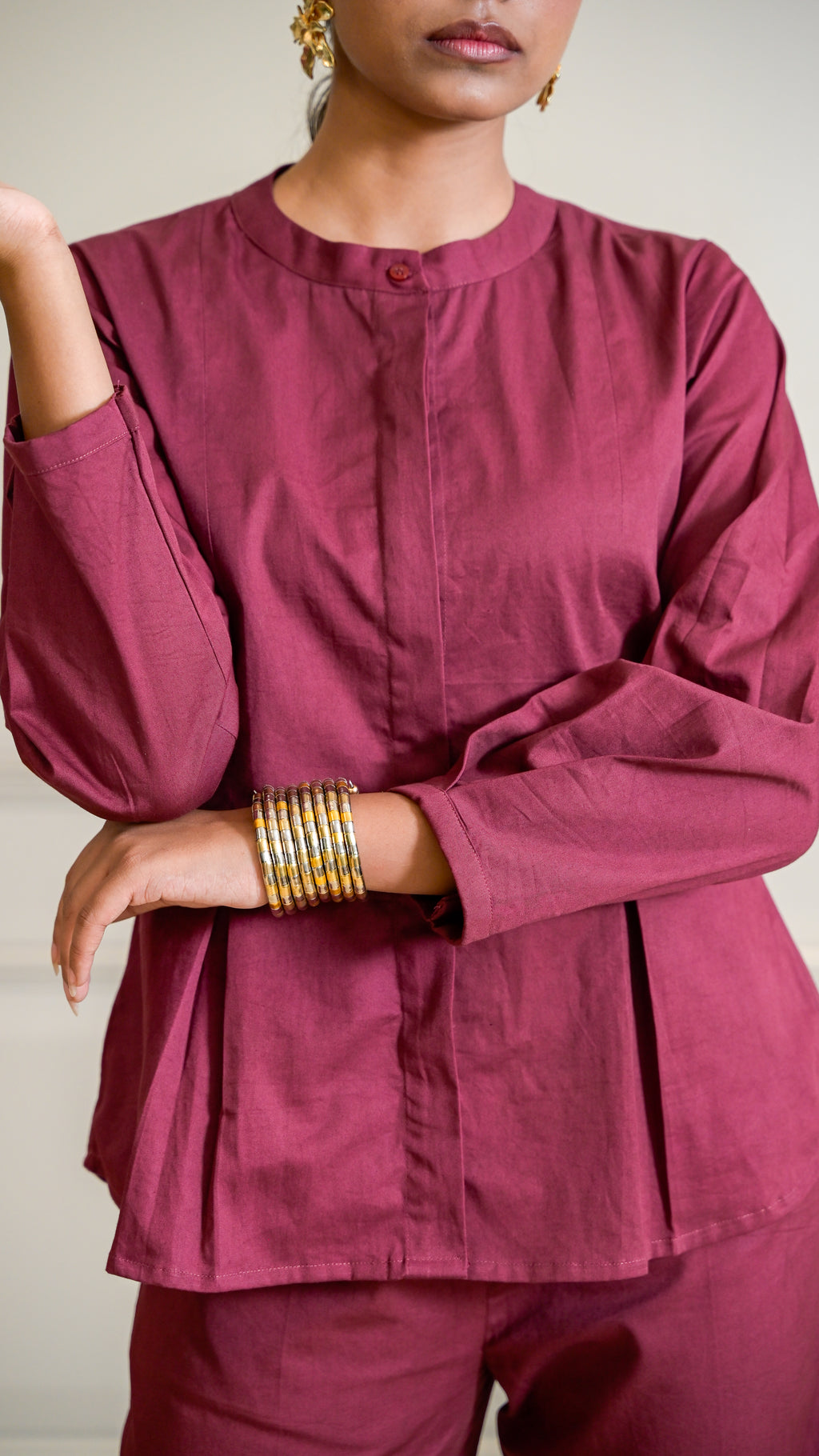 The Classic Cord-Set - Burgundy (BLOUSE)