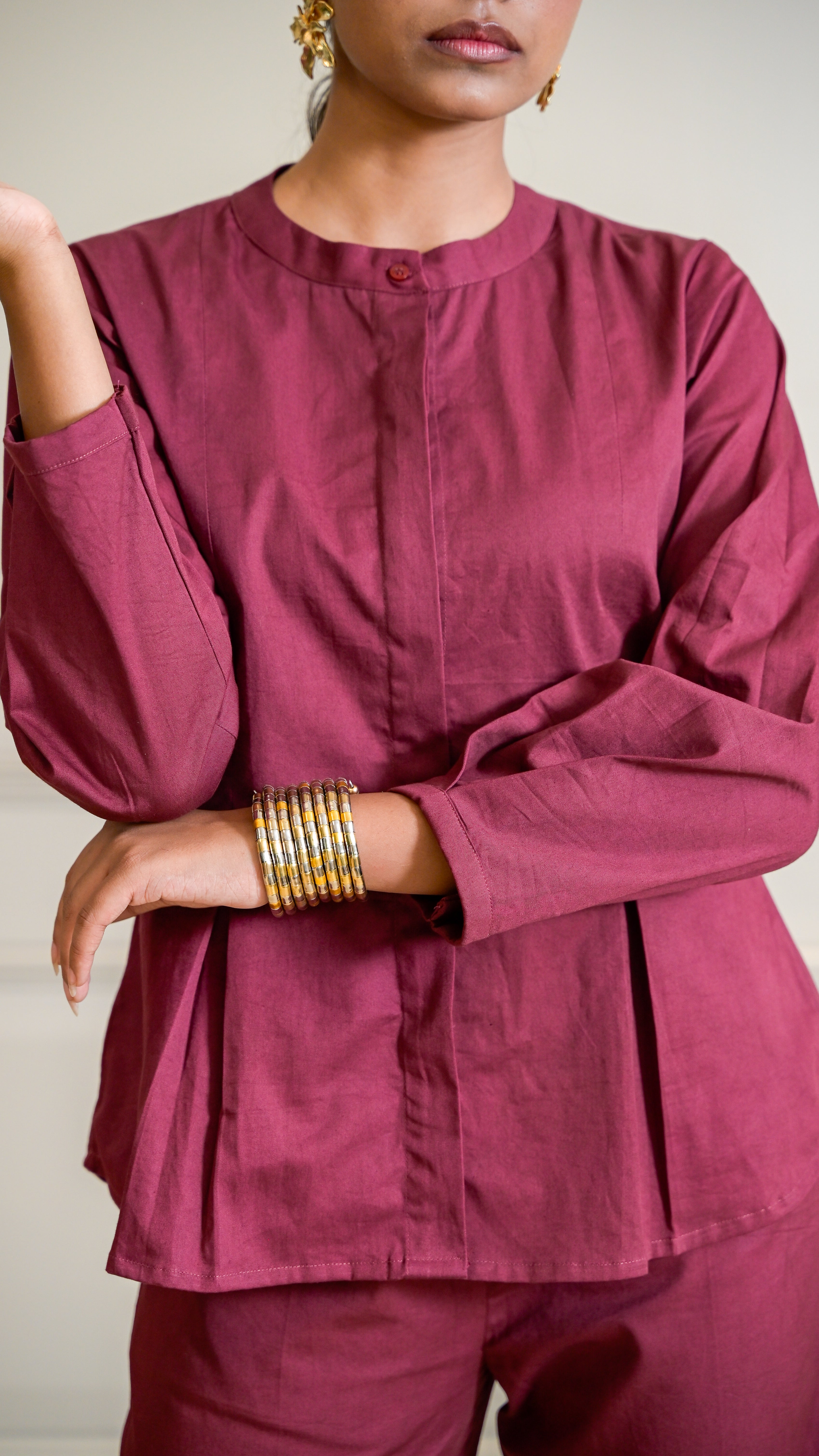 The Classic Cord-Set - Burgundy (BLOUSE)