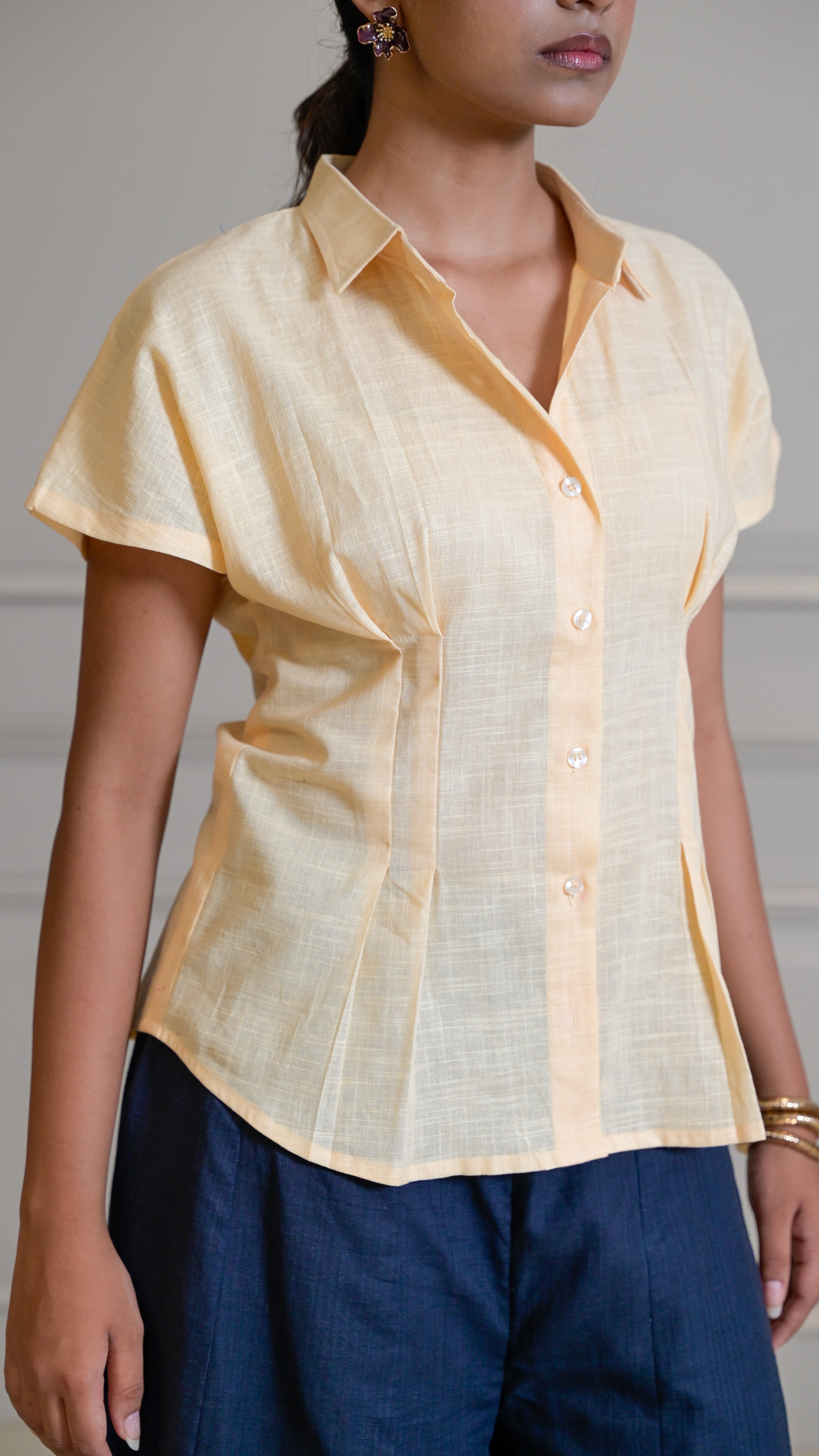 The Tuck Shirt - Butter Yellow