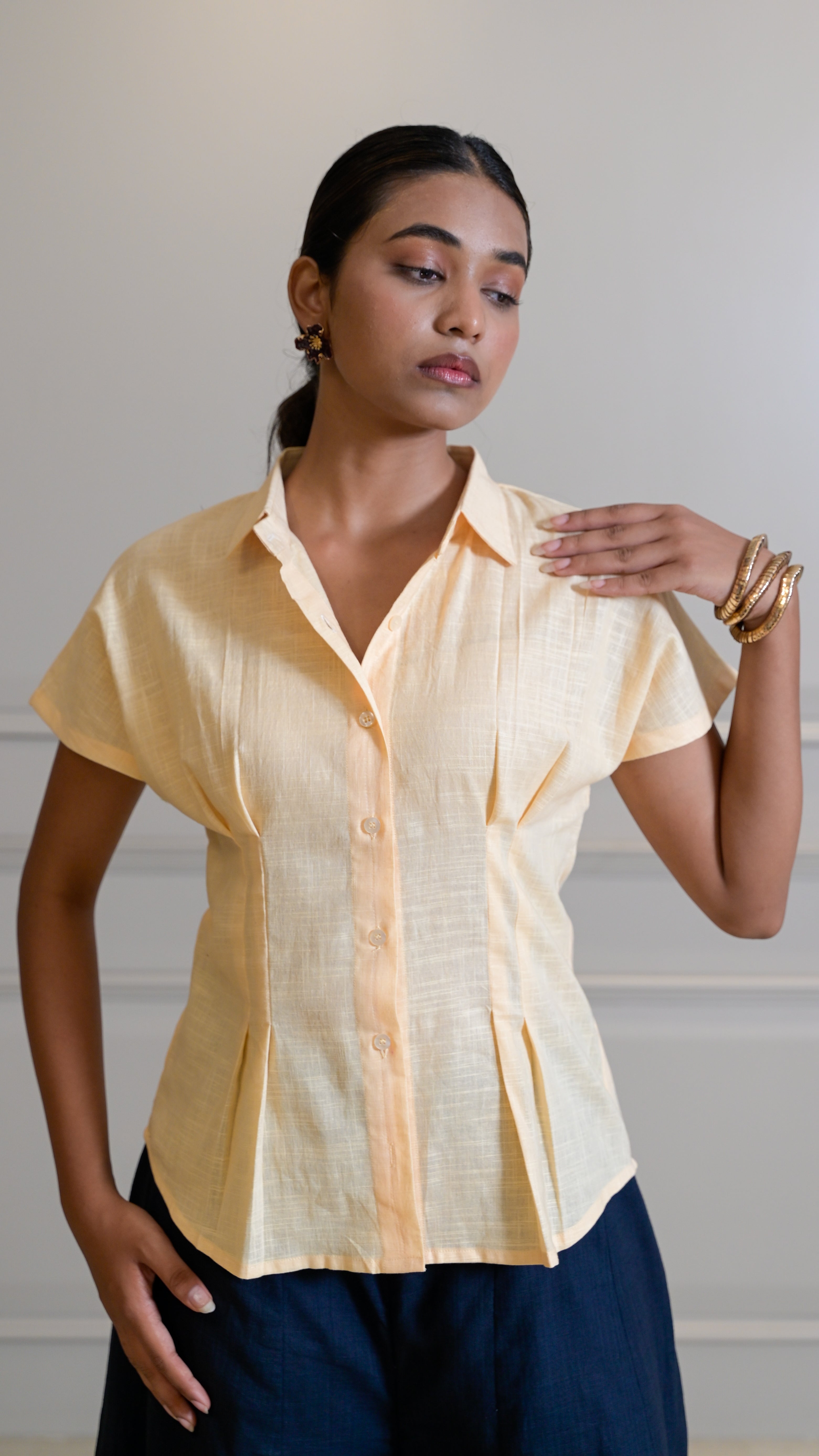 The Tuck Shirt - Butter Yellow