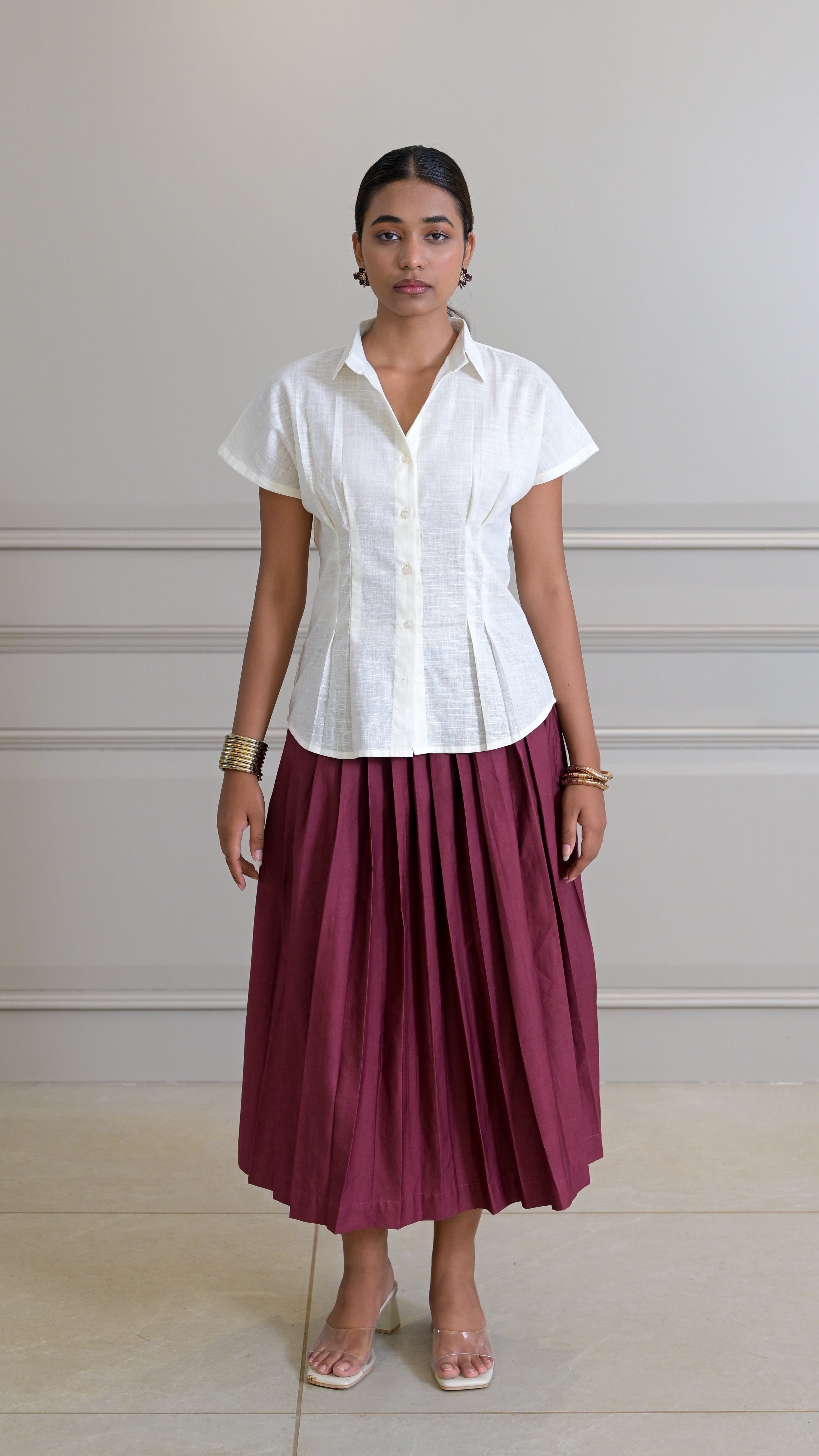 The Tuck Shirt - Cream