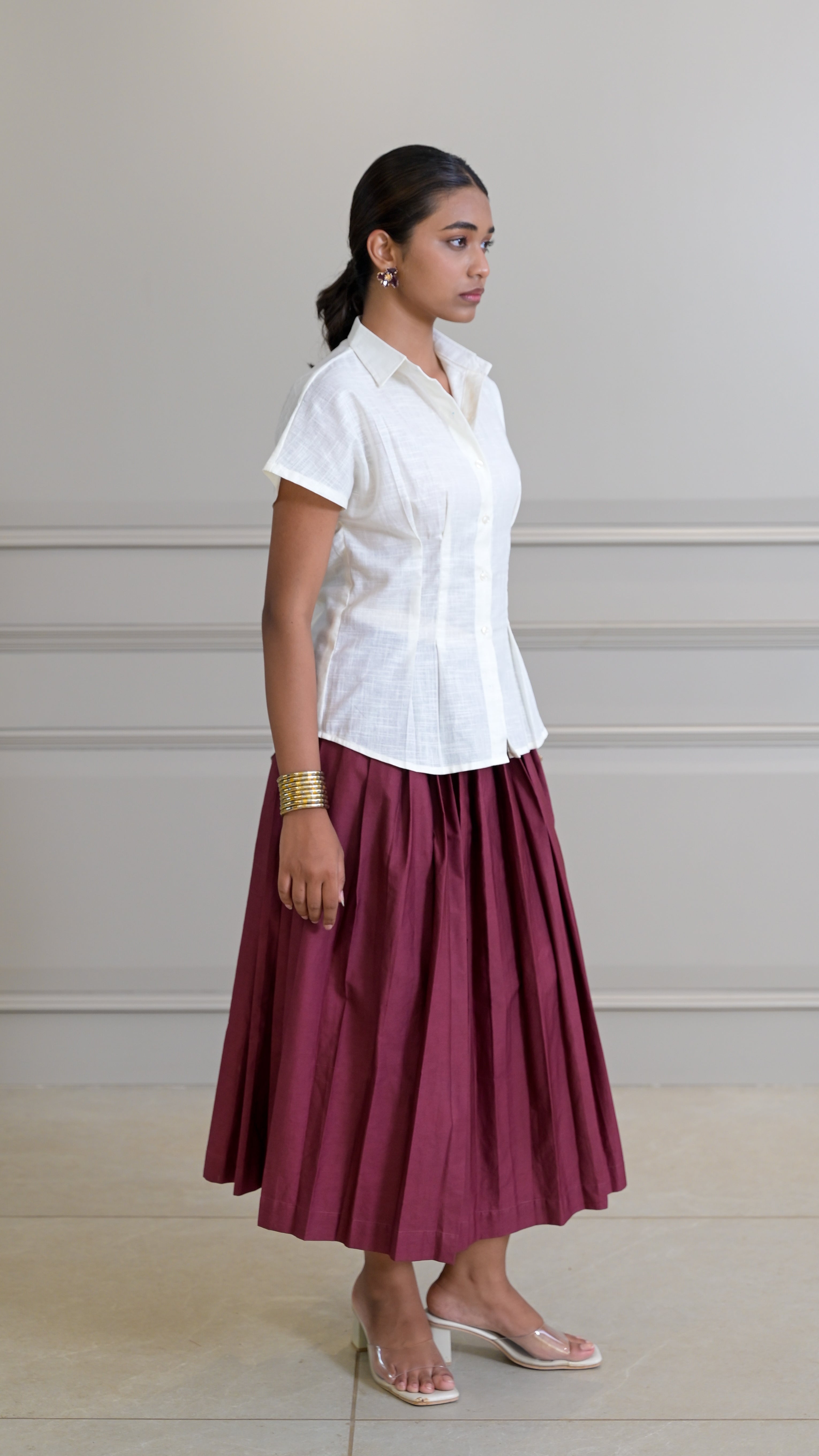 The Tuck Shirt - Cream
