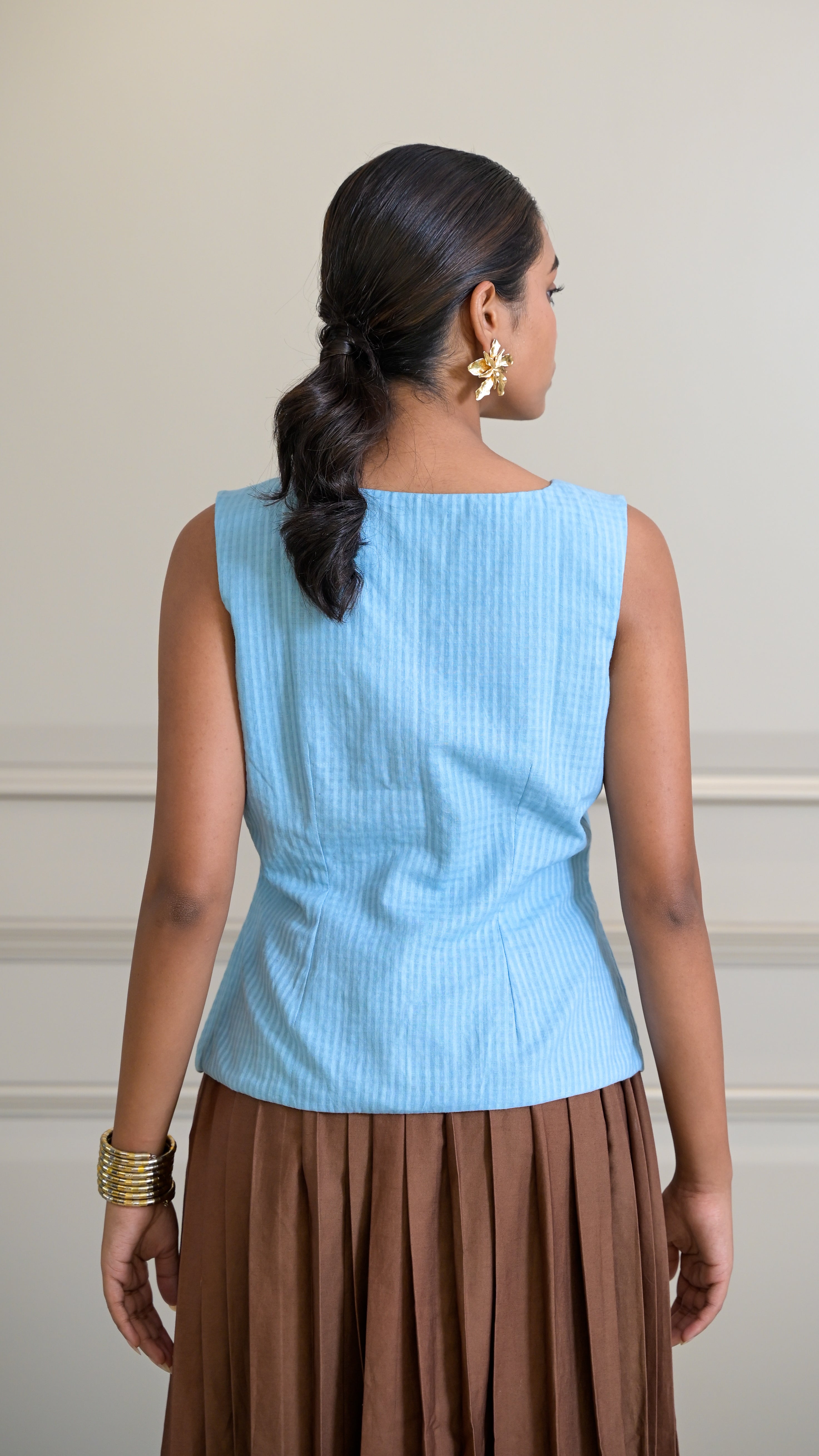 The Vest Top - Powder Blue