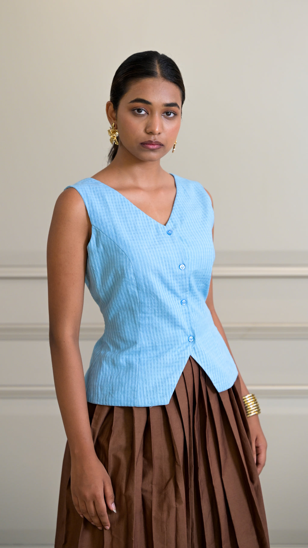 The Vest Top - Powder Blue