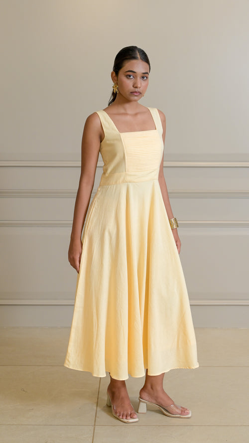 Flare Dress - Butter Yellow