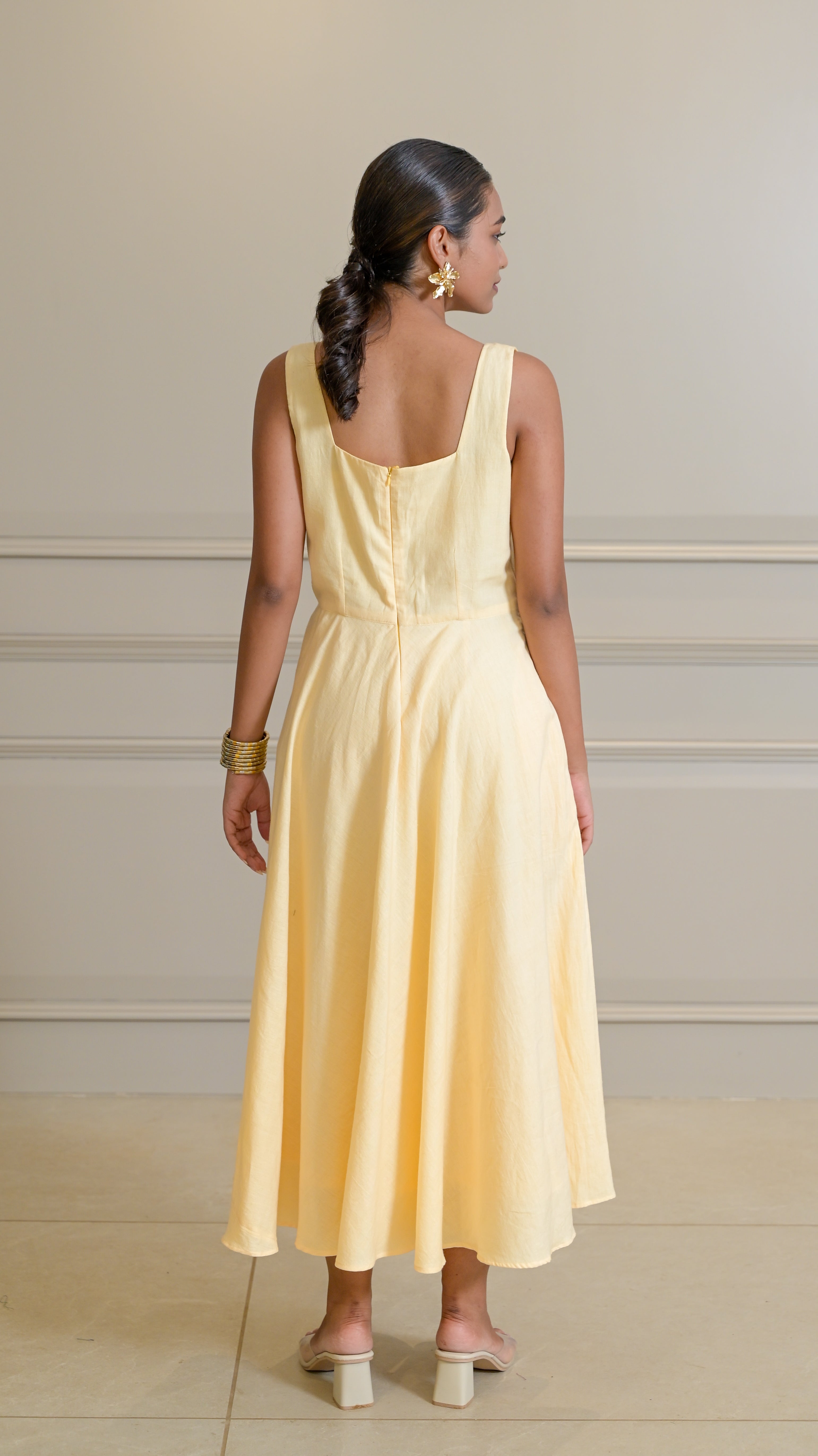 Flare Dress - Butter Yellow