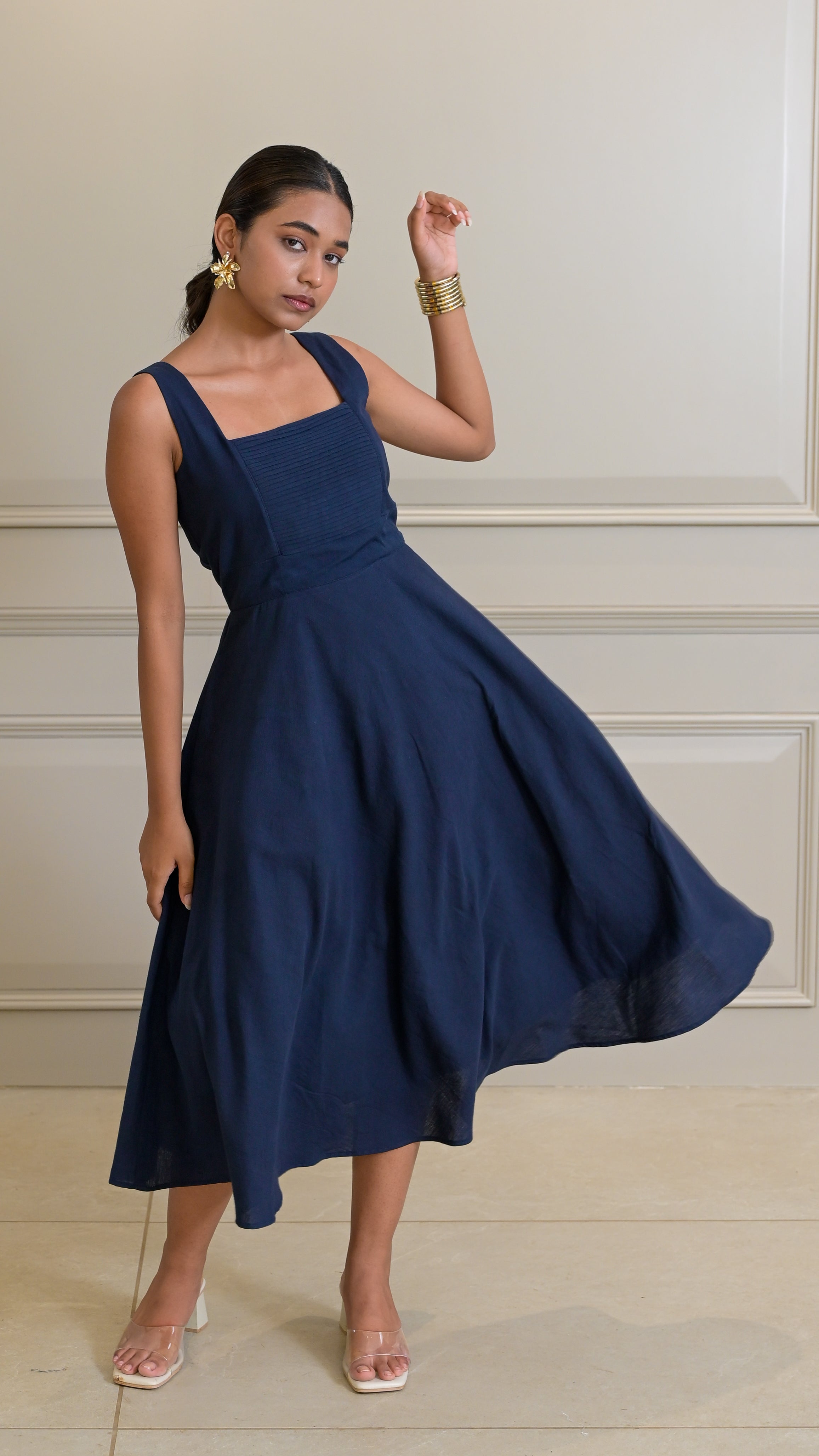 Flare Dress - Navy