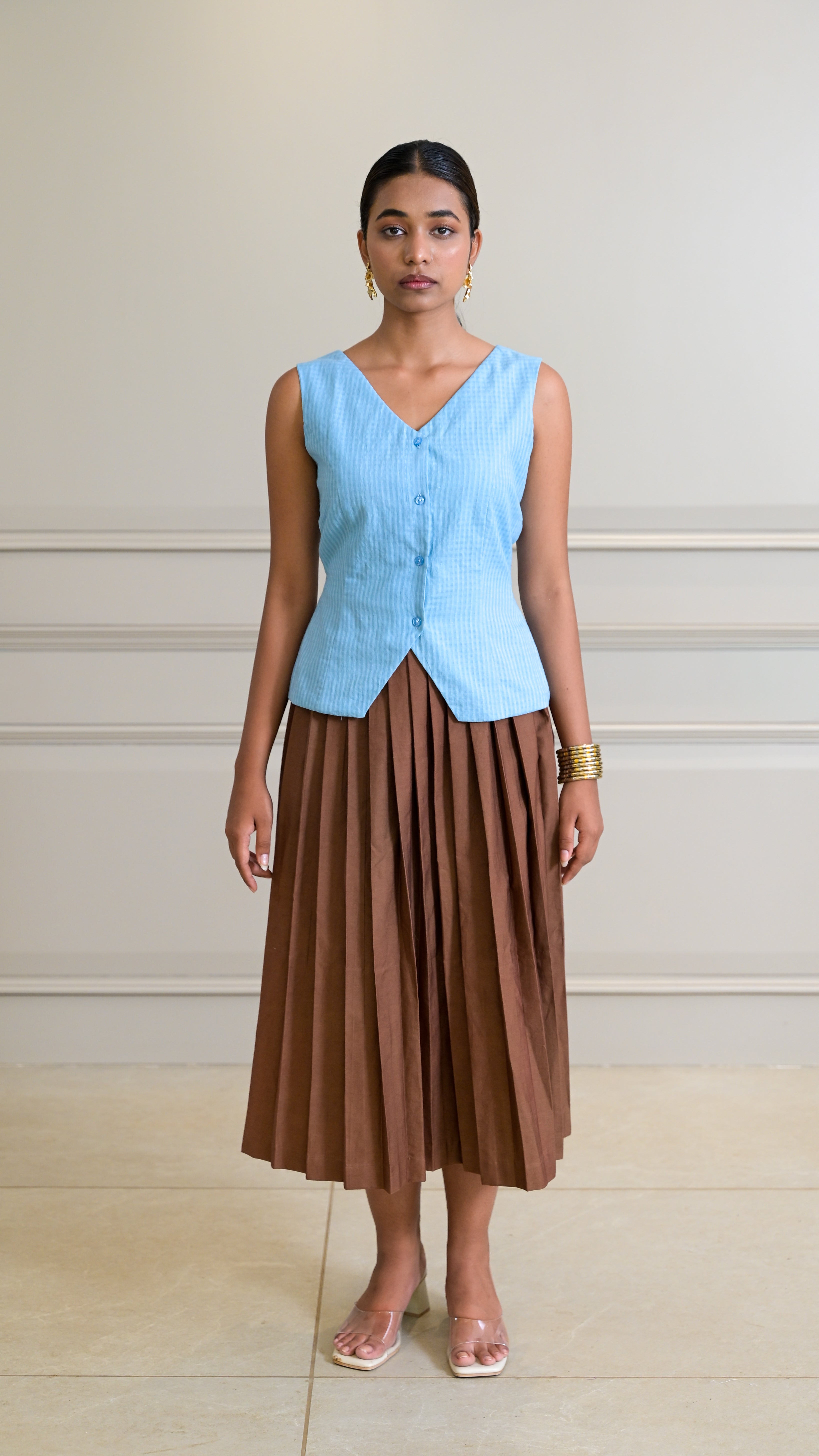 The Vest Top - Powder Blue