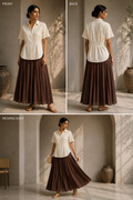 Brown Pleated Skirt